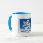 Tasse finlandaise de timbre de flocon de neige (Devant gauche)