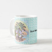 Tasse Flamant du coucher de soleil de plage (Devant gauche)