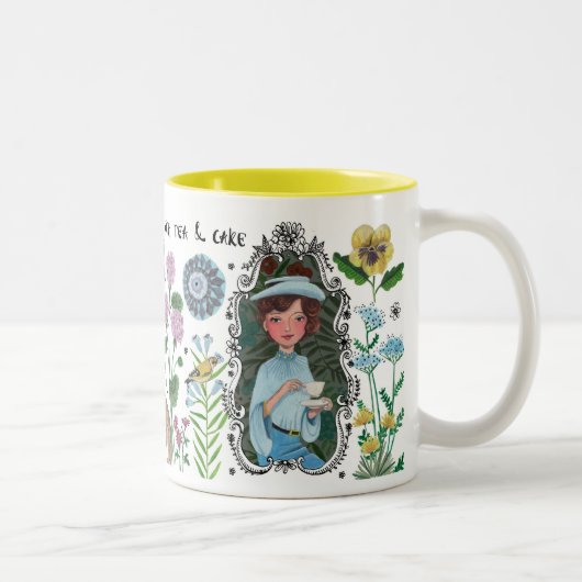 Tasse Fleur Animal de Champ Féminin | Mug (Droit)