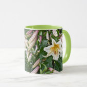 Tasse Fleur Blanche Lily (Devant droit)