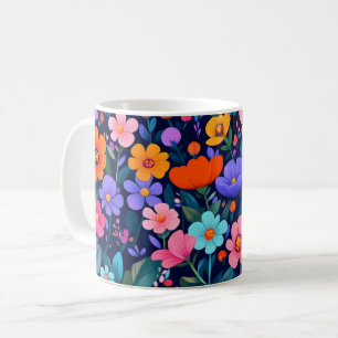 Tasse Fleur Colorée, Tasse à Café en Céramique Fle