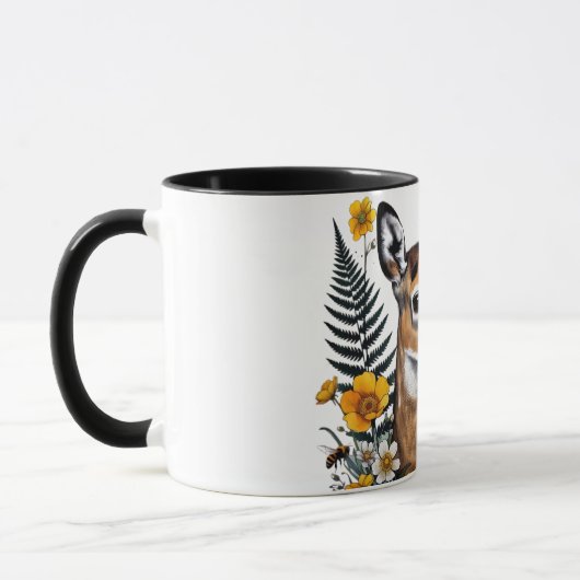 Tasse Fleur de la mère cerf et faon (Gauche)