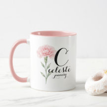 Tasse Fleur de Naissance de Janvier – Cadeau d'Oei