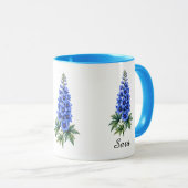 Tasse Fleur de Naissance de Juillet – Delphinium (Devant droit)