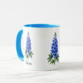 Tasse Fleur de Naissance de Juillet – Delphinium (Devant gauche)
