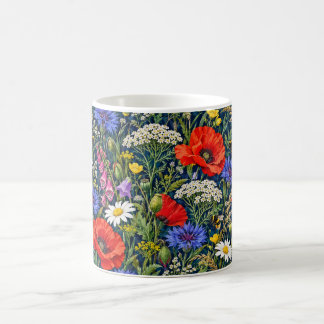 Tasse Fleur de Pavot Marguerite et Abeille Florale