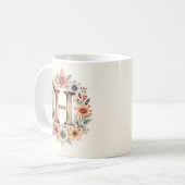 Tasse fleur initiale boho florale (Devant gauche)