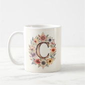Tasse fleur initiale C boho florale (Gauche)
