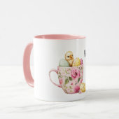 Tasse Fleur Rose de Pâques Œufs Bébé Poussin (Devant gauche)