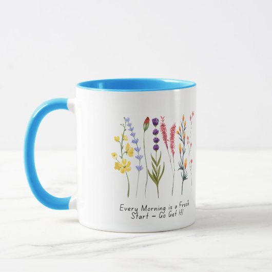Tasse Fleur Sauvage Motivationnelle 'Fleurir avec  (Gauche)