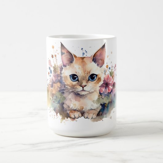 Tasse Fleurie Chat (Centre)