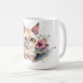 Tasse Fleurie Chat (Devant droit)