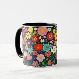Tasse Fleurie Colorée, Motif Lumineux Vibrant Fleu