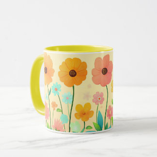 Tasse Fleurie Colorée, Motif Lumineux Vibrant Fleu