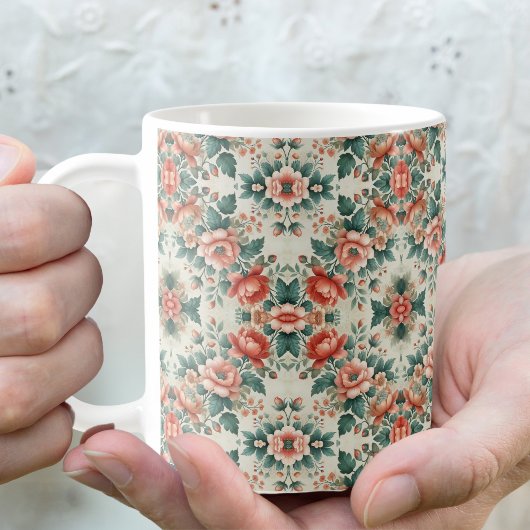 Tasse Fleurie de Cottage de Campagne