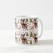 Tasse fleurie mignonne au renne (Devant droit)