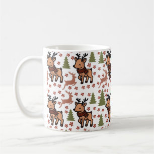 Tasse fleurie mignonne au renne