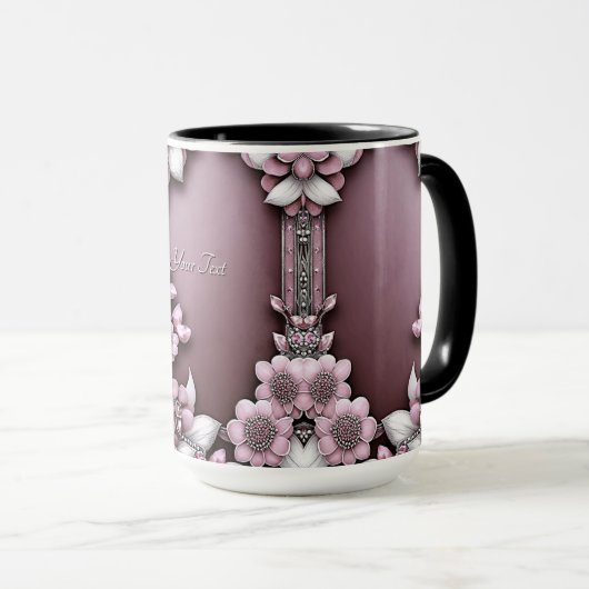 Tasse Fleurie Rose (Devant droit)