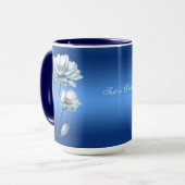 Tasse Fleurs Aquarelle Bleue (Devant gauche)