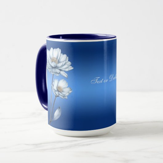 Tasse Fleurs Aquarelle Bleue (Devant gauche)