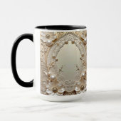 Tasse Fleurs Blanches Modernes Perles Perles (Gauche)