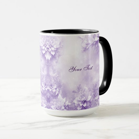 Tasse Fleurs Blanches Violettes (Devant droit)