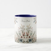 Tasse Fleurs Bleu Ivoire Aquarelle (Centre)