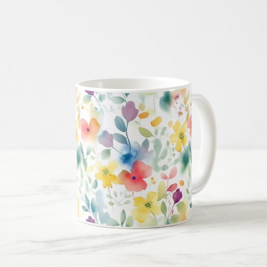 Tasse Fleurs de printemps Watersolor (Devant droit)