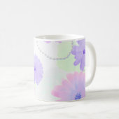 Tasse Fleurs délicates et volutes de perles (Devant droit)