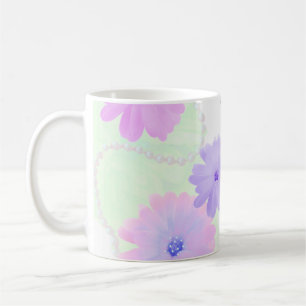 Tasse Fleurs délicates et volutes de perles