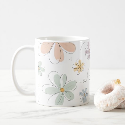tasse fleurs fanées (Avec donut)
