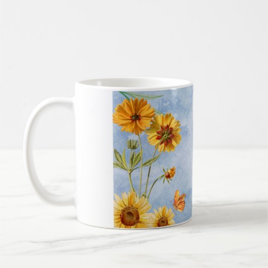 Tasse fleurs tournesol (Gauche)