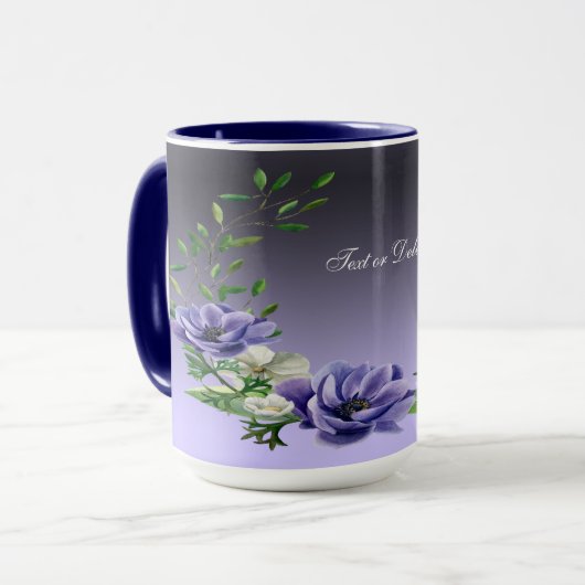 Tasse Fleurs Violettes Aquarelle (Devant gauche)
