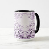 Tasse Fleurs Violettes Élégantes (Devant droit)
