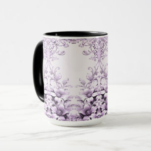 Tasse Fleurs Violettes Élégantes