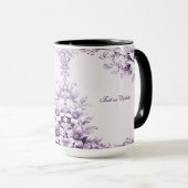 Tasse Fleurs Violettes Élégantes (Devant droit)