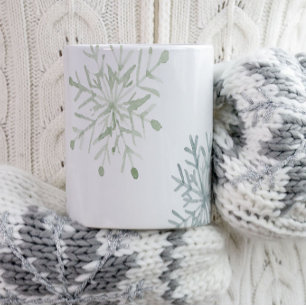 Tasse flocon de neige aquarelle