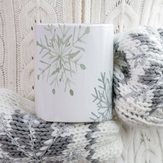 Tasse flocon de neige aquarelle