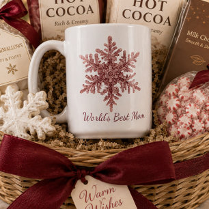 Tasse Flocon de neige Bourgogne Meilleure Maman du