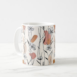 Tasse florale à ligne vibrante