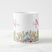 Tasse florale à monogramme aquarelle de prairie de (Devant)