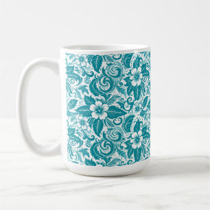Tasse florale Aqua