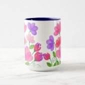 Tasse florale aquarelle rose violet (Centre)