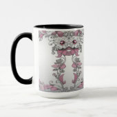 Tasse florale argent rose blanc (Gauche)
