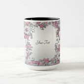 Tasse florale argent rose blanc (Centre)