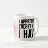 Tasse florale avec citations positives (Devant droit)