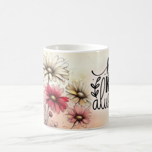 Tasse florale avec citations positives (Centre)