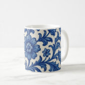 Tasse florale bleue. (Devant droit)