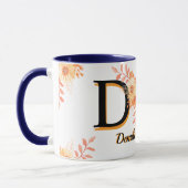 Tasse florale boho personnalisée - Nom et initiale (Gauche)
