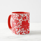 Tasse florale chinoise rouge élégante (Devant gauche)